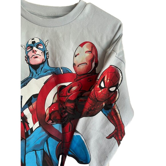 Marvel Boys Sweater Hulk Spiderman Captain America Size L 10/12 70% Cotton NWT - Picture 7 of 16